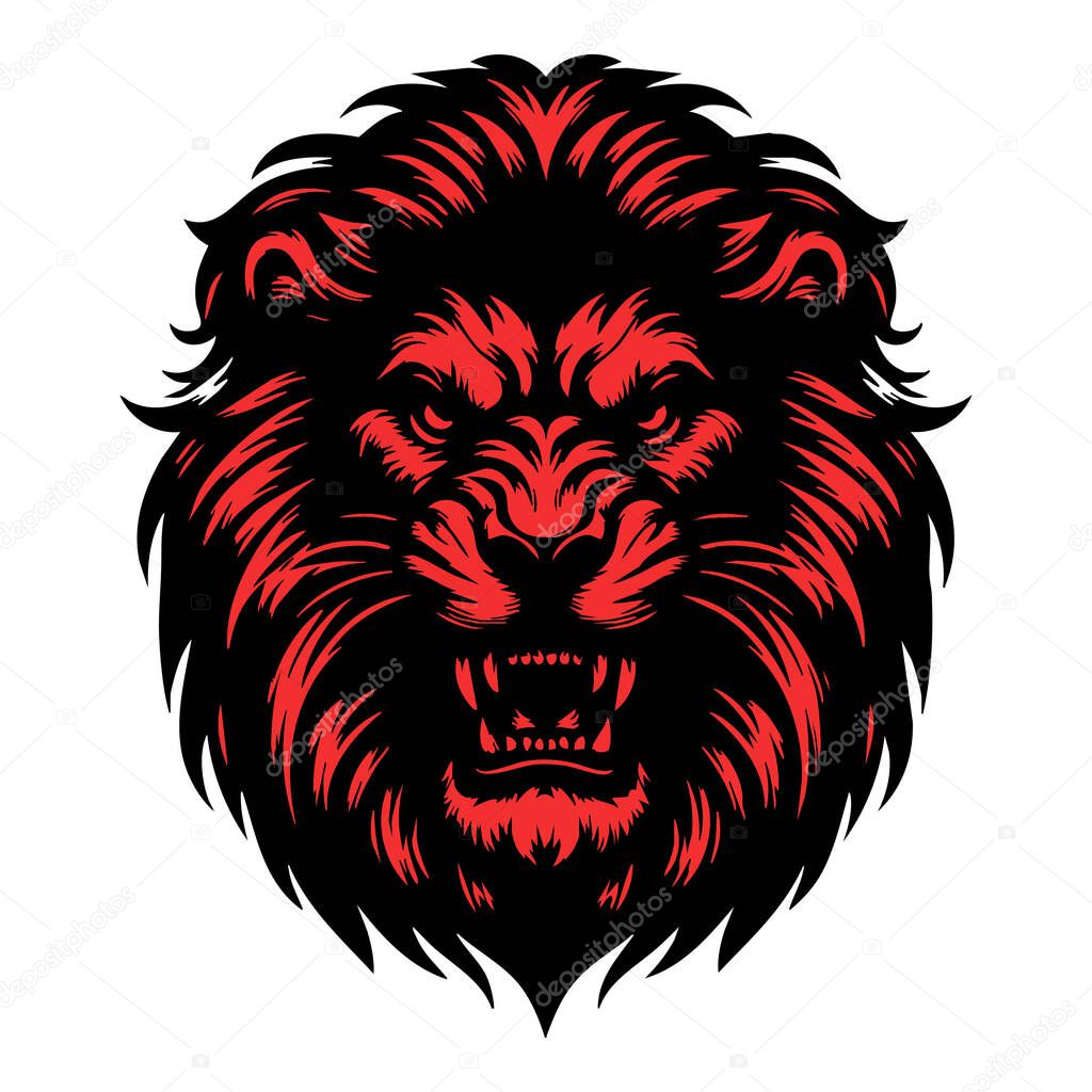 Majestic but Angry Lion Portrait Art