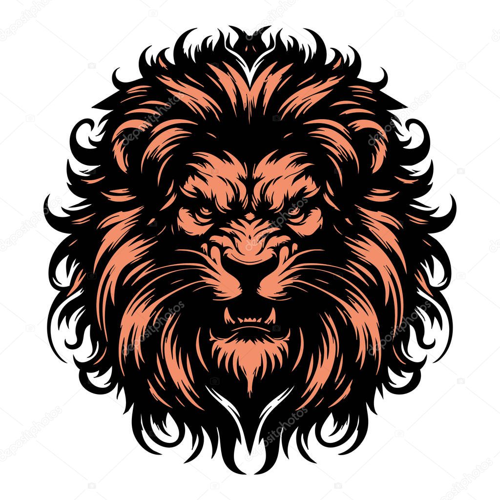 Wild Lion Head Sketch with Furious Details