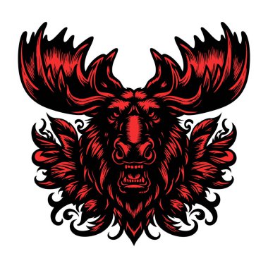 Beyaz Arkaplanda Vahşi Geyik Başı Resimleri