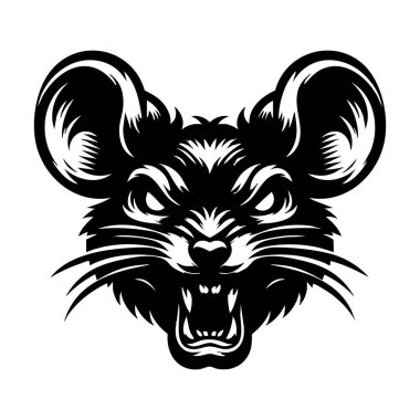 Tek Renk Biçimli Kızgın Fare Vektör Sanatı