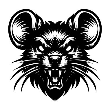 Öfkeli Fare Surat Vektörü ve Vahşi İfade