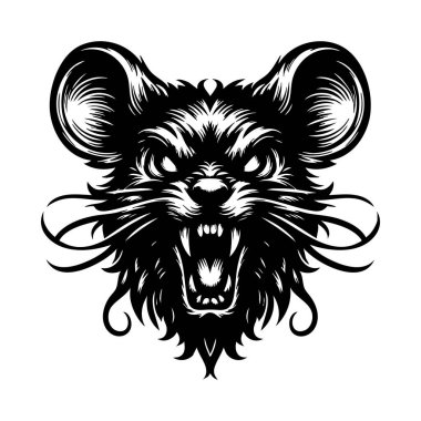 Beyaz Arkaplanda Vahşi Fare Başlı Görüntü