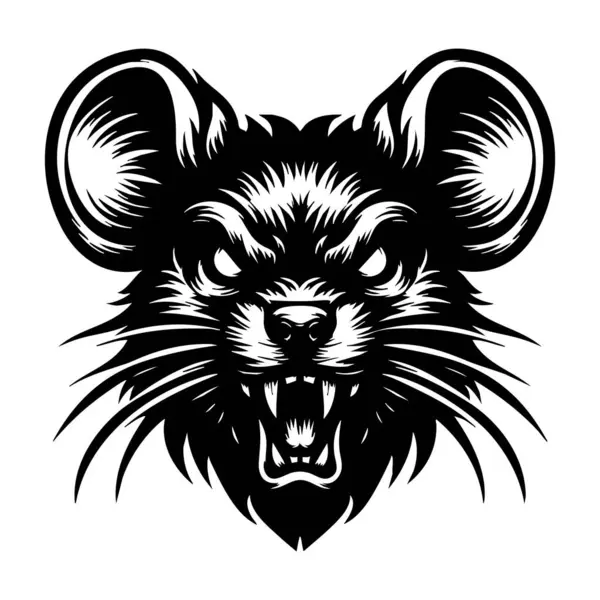 Öfkeli Fare Surat Vektörü ve Vahşi İfade