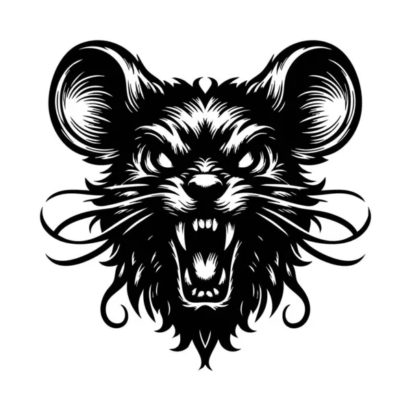 Beyaz Arkaplanda Vahşi Fare Başlı Görüntü