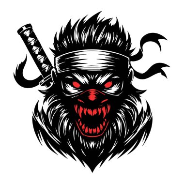 Saldırgan Ninja Maskesi Çizimi