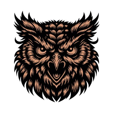 Vahşi Yırtıcı Baykuş Başlı Clipart