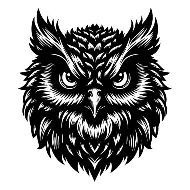 Savaşa Hazır Baykuş Baş Vektör Sanatı