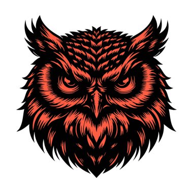 Vahşi Baykuş Surat Vektör Çizimi