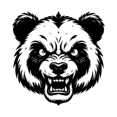 Kızgın Bakış Vektörüyle Panda Head