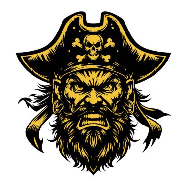 Acımasız Korsan Yüz Vektör Sanatı