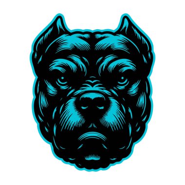 Acımasız Pitbull Surat Vektör Çizimi