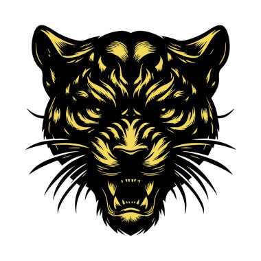 Kızgın bakışlı Puma Head Clipart