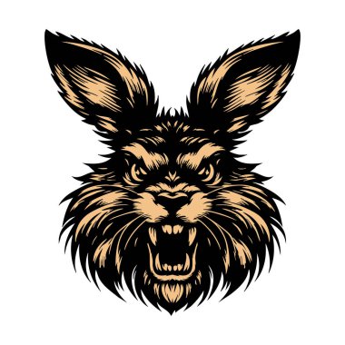 Kızgın Bakışlı Tavşan Kafası Clipart