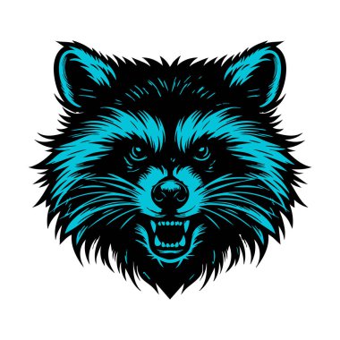 Kızgın Bakışlı Rakun Kafa Clipart