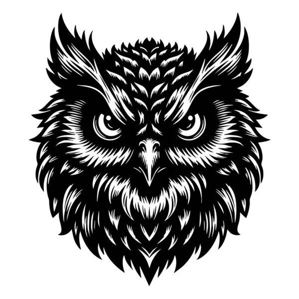 Savaşa Hazır Baykuş Baş Vektör Sanatı