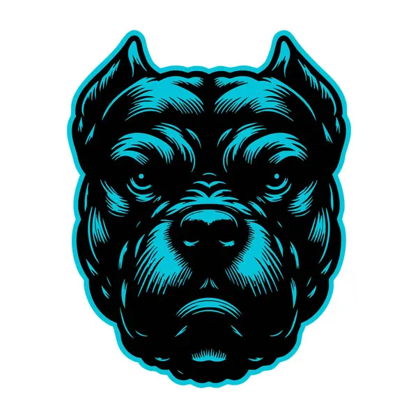 Acımasız Pitbull Surat Vektör Çizimi