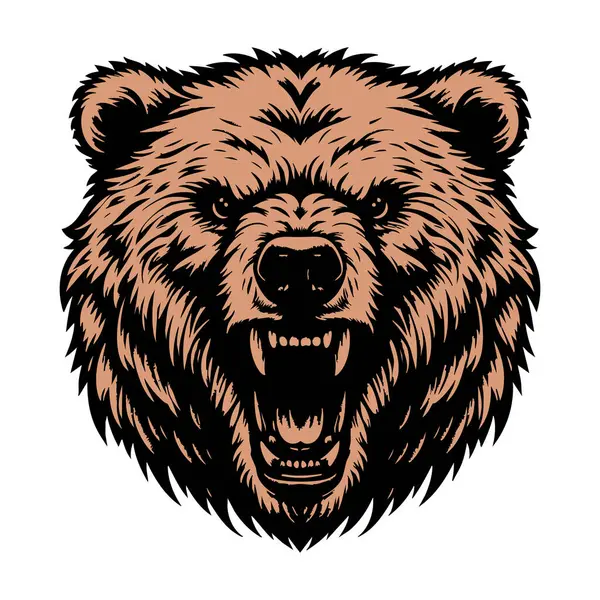 Vahşi Kutup Ayısı Kafası Siyah ve Beyaz