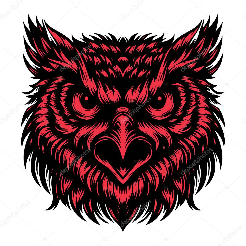 Furious Owl Vector Icon in Monochrome