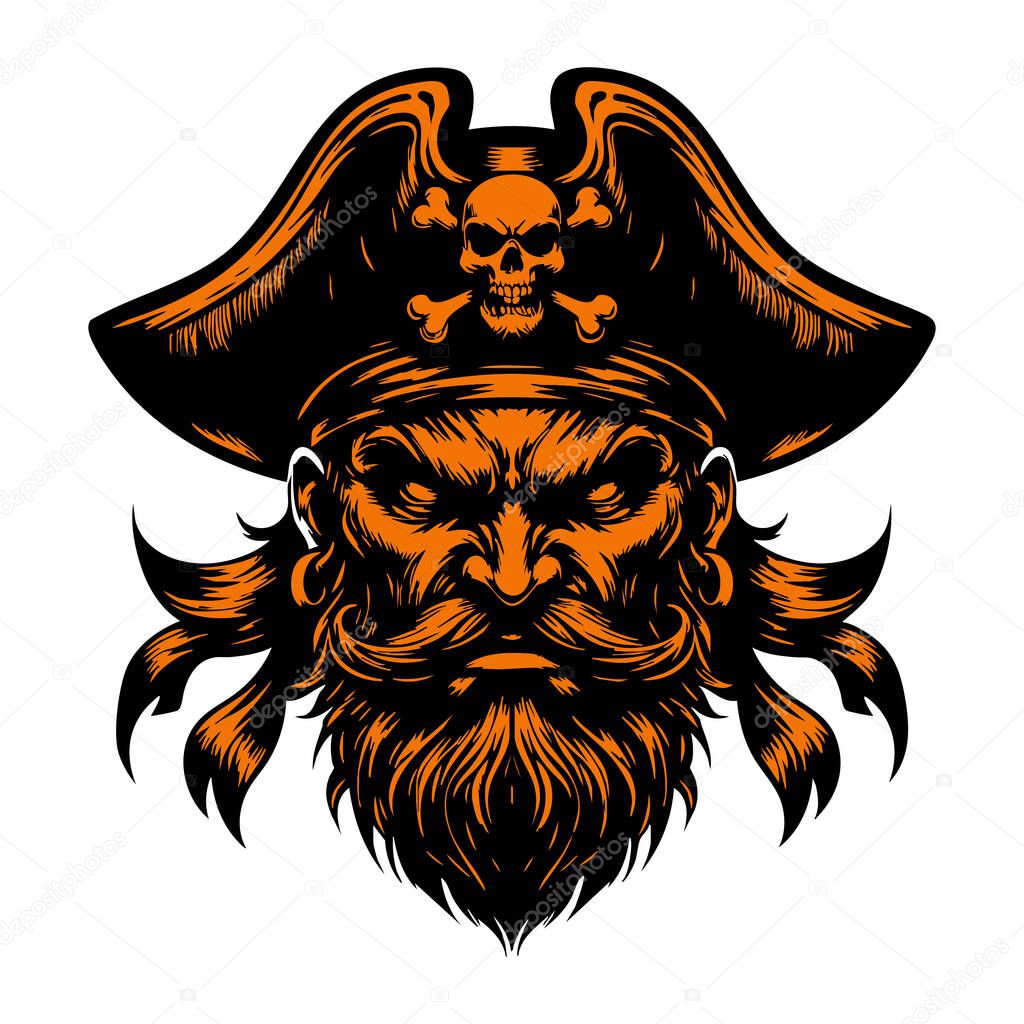 Fierce Pirate Expression Drawing