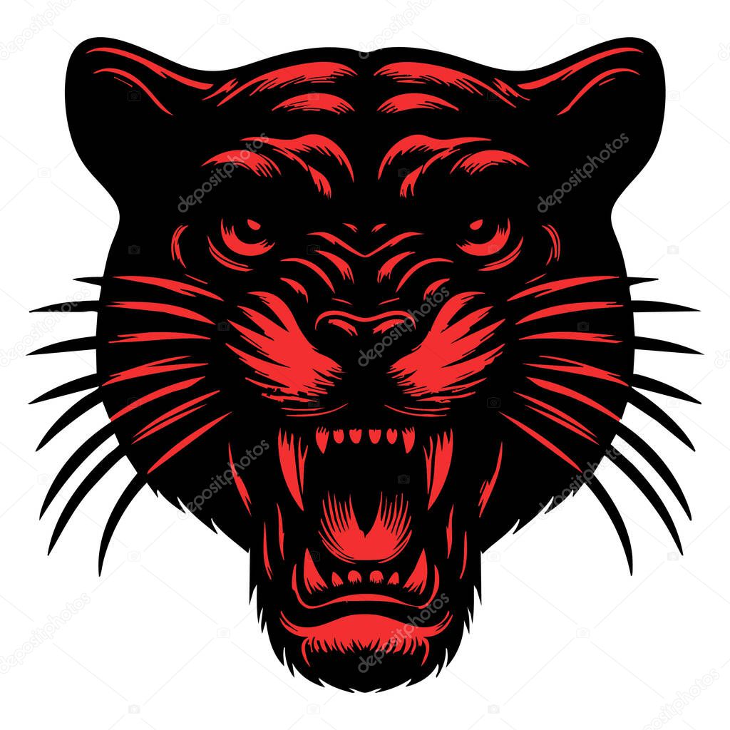 Aggressive Puma Expression Illustration