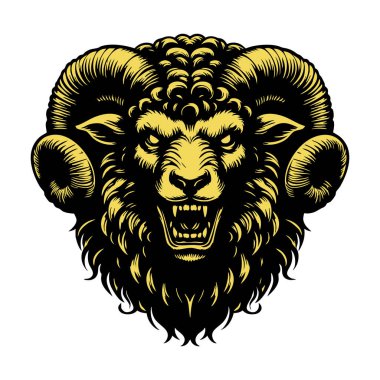 Yoğun Koyun Portresi Vektörü