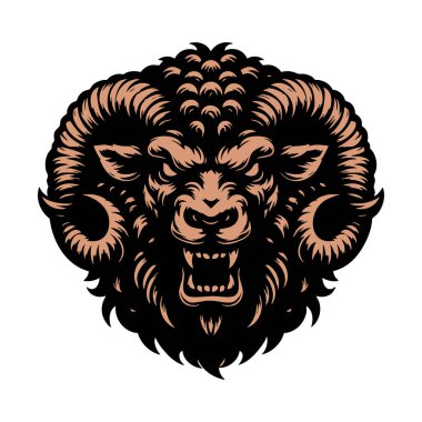 Acımasız Koyun Surat Vektör Çizimi