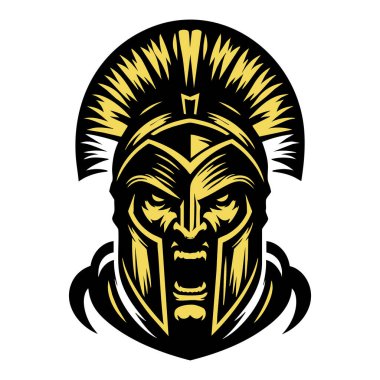 Yoğun Spartalı Savaşçı Portre Vektörü