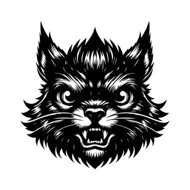 Vahşi Sincap Başı Siyah ve Beyaz Görüntü