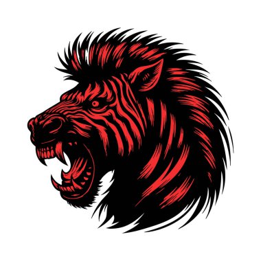 Zebra Kafası Kızgın Bakış Clipart