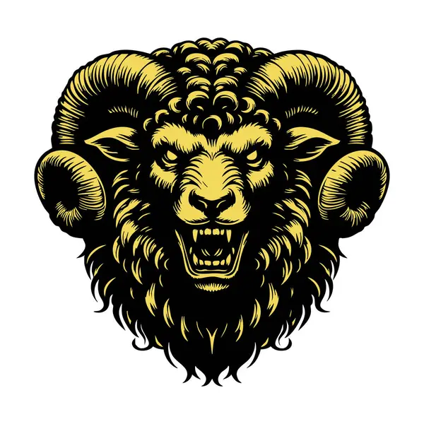 Yoğun Koyun Portresi Vektörü