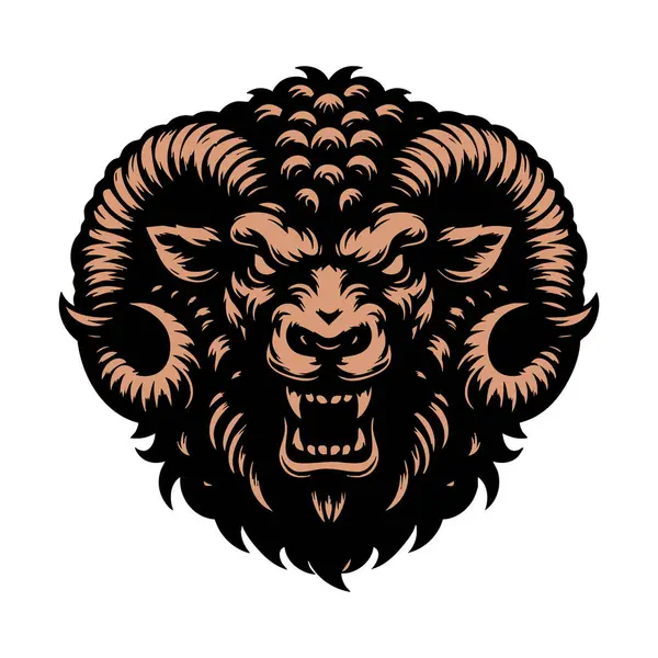 Acımasız Koyun Surat Vektör Çizimi