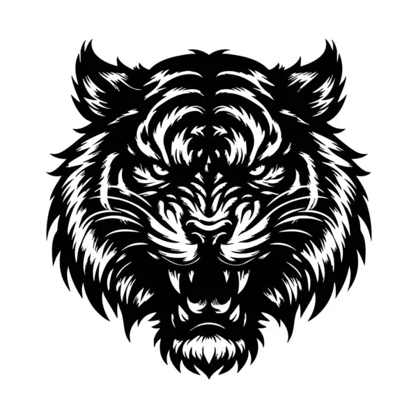 Kaplan Başı Dövme Biçimi Vektör Sanatı