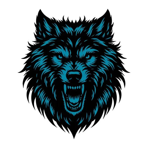 Vahşi Kurt Başı Siyah ve Beyaz Görüntü