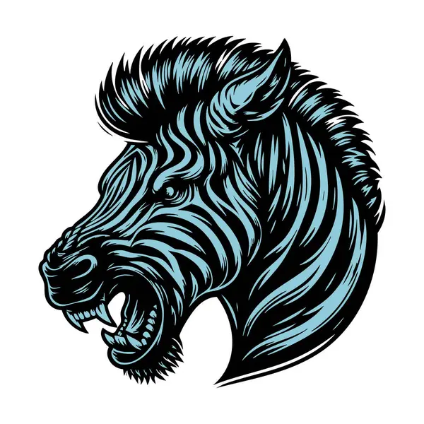 Yoğun Zebra Portre Vektörü