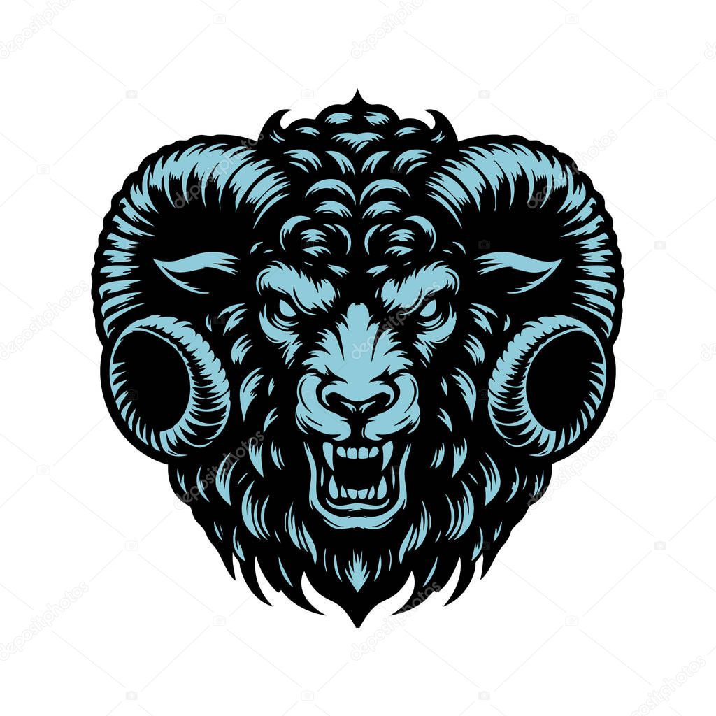 Aggressive Sheep Expression Artwork