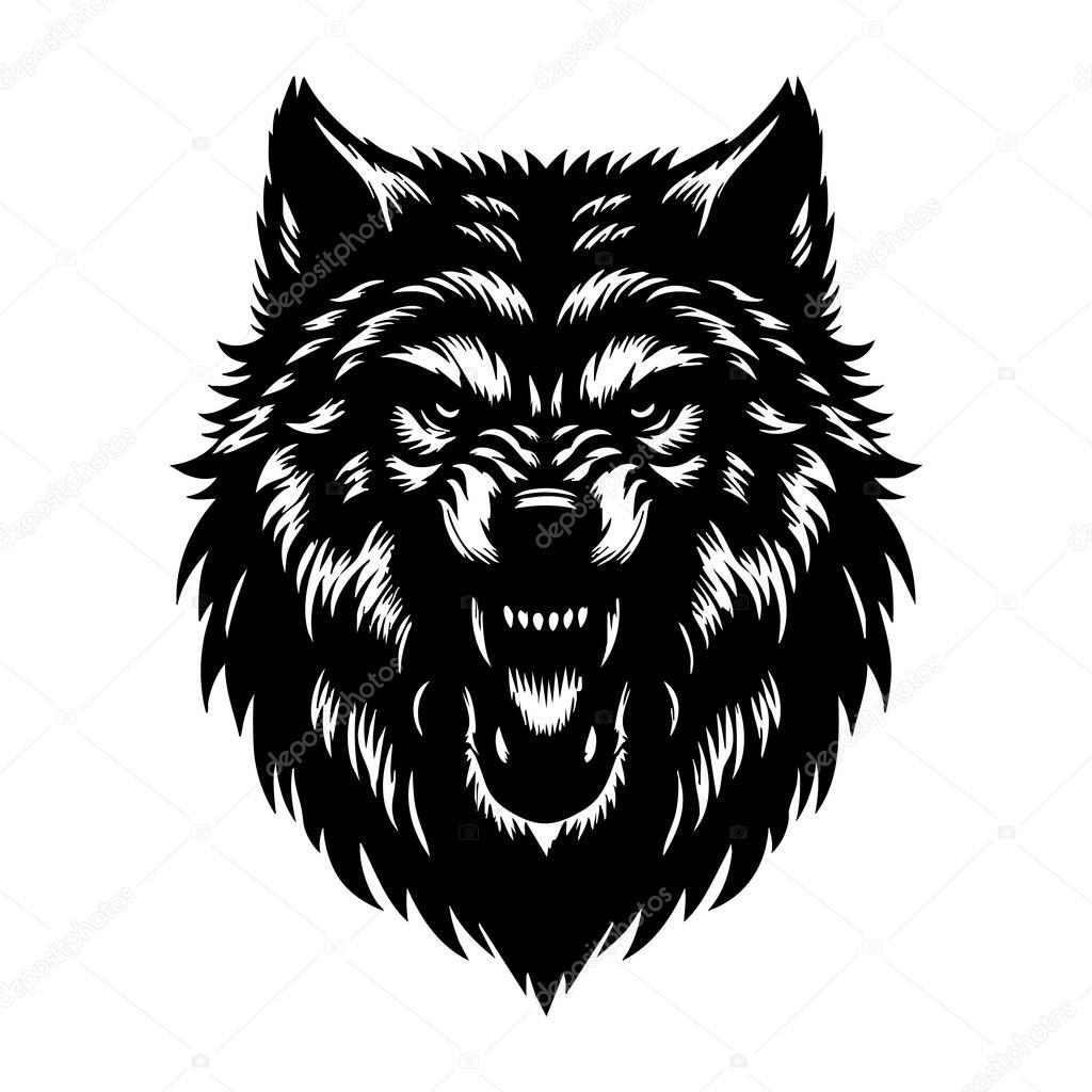 Wolf Head Mascot Style Illustration