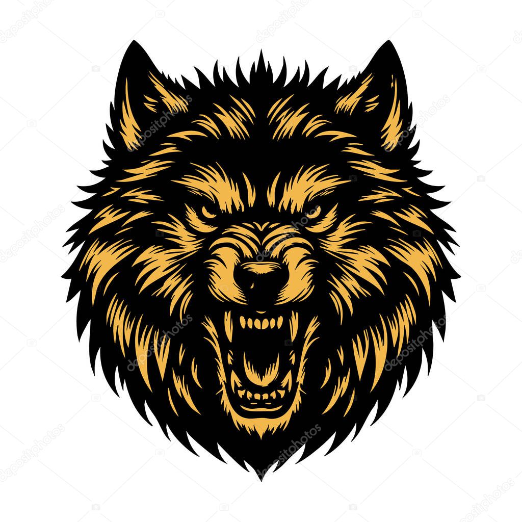 Aggressive Wolf Expression Artwork