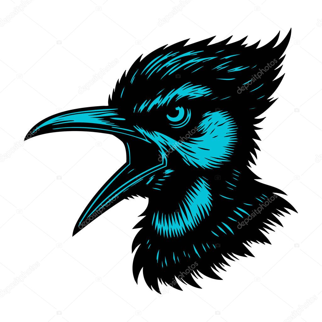 Woodpecker Head with Angry Look Clipart