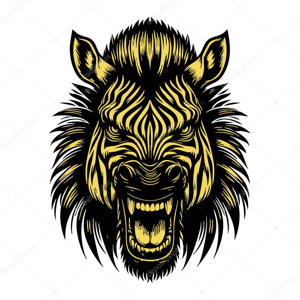 Zebra Head Mascot Style Illustration