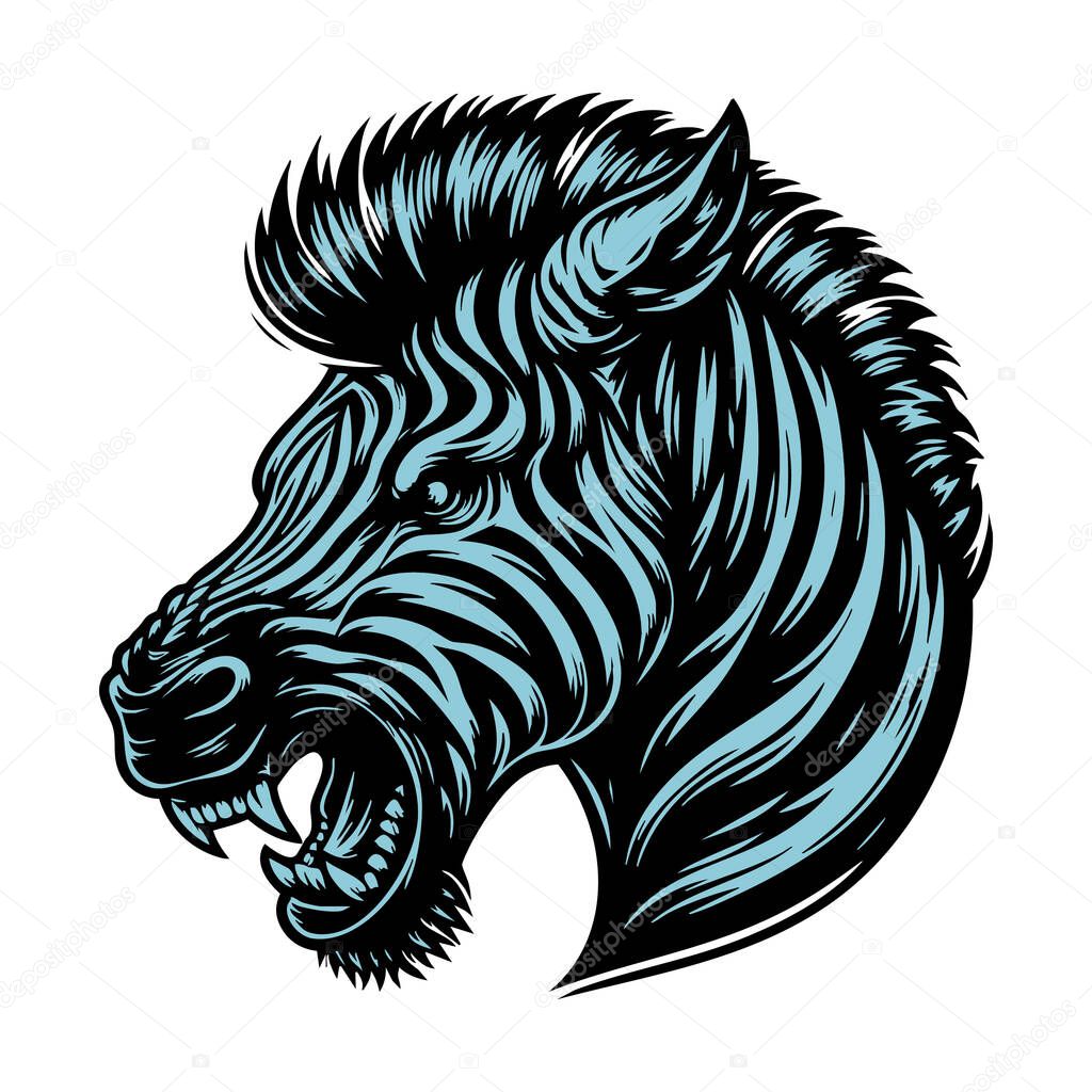 Intense Zebra Portrait Vector