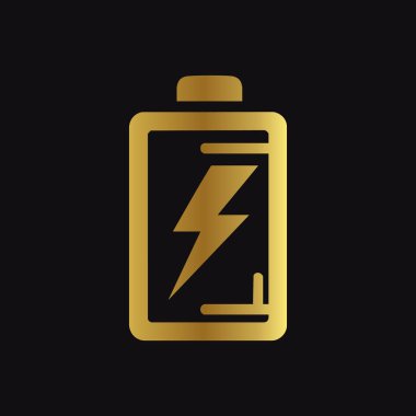 Vektör Batarya Tasarımı Siyah Üzerine Altın