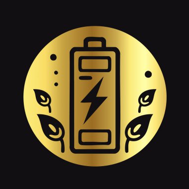 Zarif Altın Güç Simgesi Vektörü