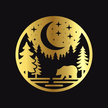 Parlak Altın Ayı Vektör ResmiName