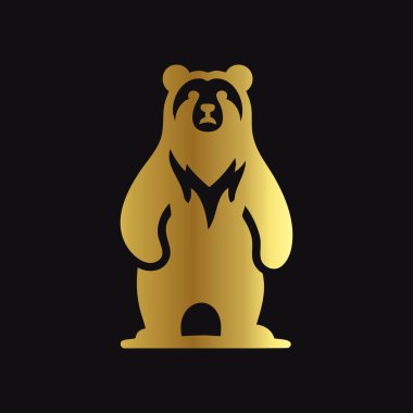 Altın Vektör Biçiminde Ayı Silueti