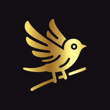 Altın Uçan Kuş Simge Vektör Sanatı