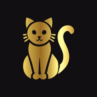 Kraliyet Altın Kedi Sembol İllüstrasyonu