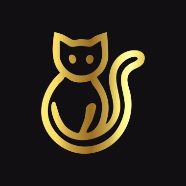 Altın Kedi Siluet Vektörü