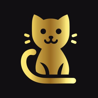 Altın Kedi Silueti Premium