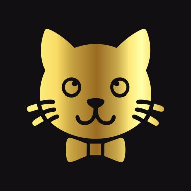 Altın Biçimli Parlak Kedi Simgesi
