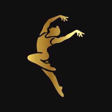 Altın Bale Dansçısı Simge Vektörü